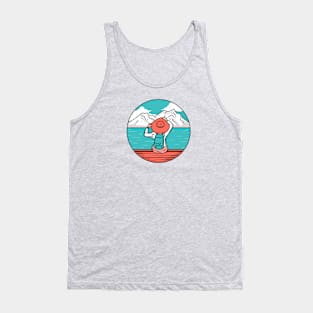 Woman Looking Out at a Lake & Mountains Tank Top